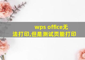 wps office无法打印,但是测试页能打印